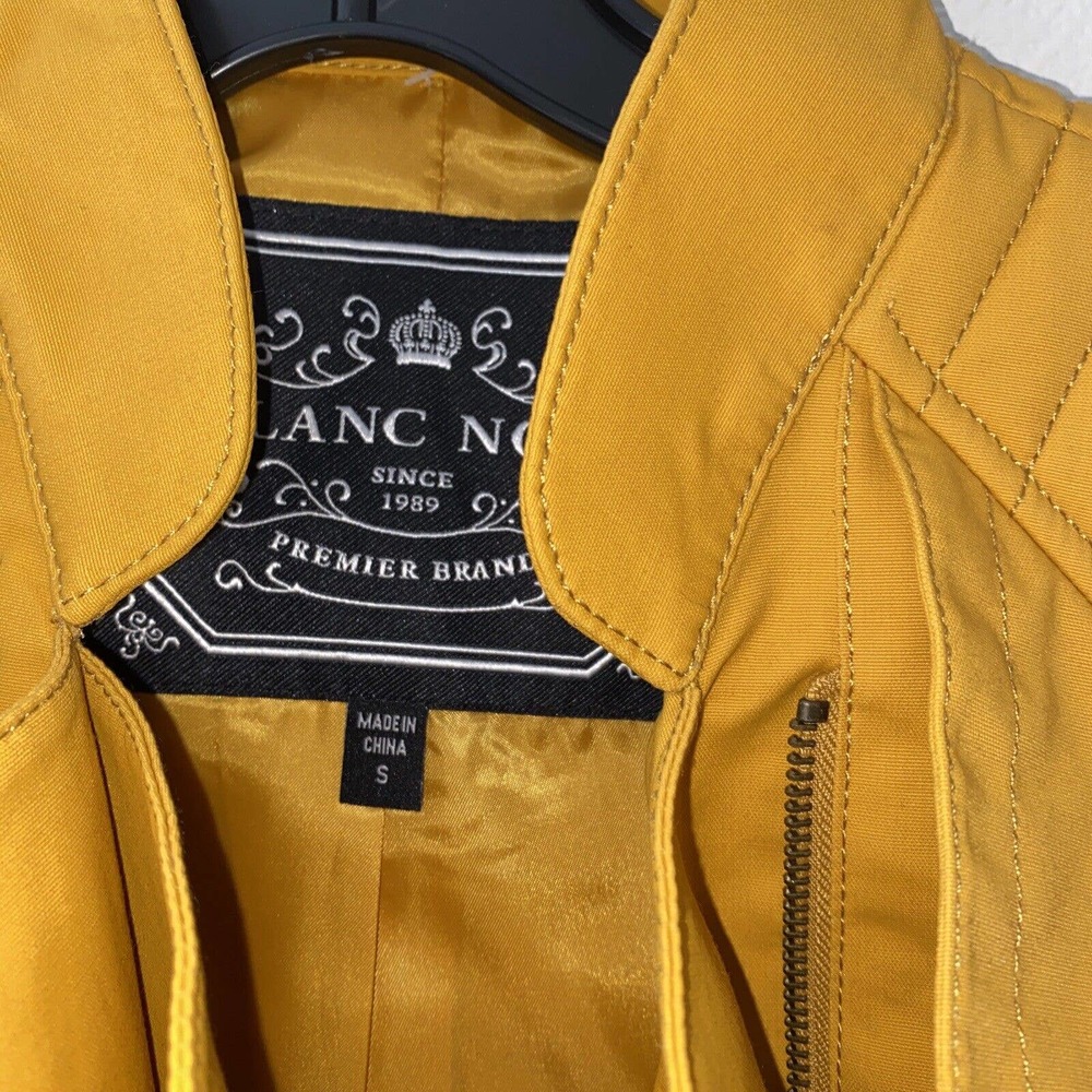 Blanc Noir Multi Zippered Pockets Belted Trench Coat Womens Cotton Blends SZ S - Picture 7 of 14